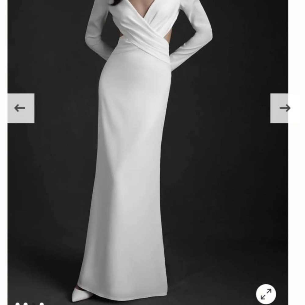 Tadashi Shoji Payton Gown Cutout Wedding Dress Crepe NWT size 12 - Picture 9 of 9